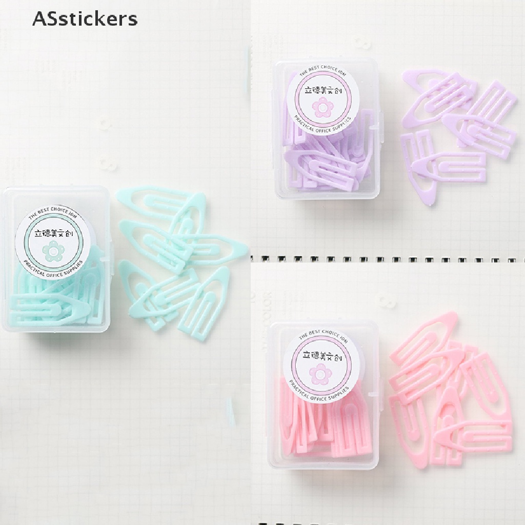 [ASstickers] Set 20 Kẹp Giấy Bằng Nhựa Màu Sắc Macaron Kẹp Giấy Đánh Dấu Trang Sách Trường Học Bán Chạy