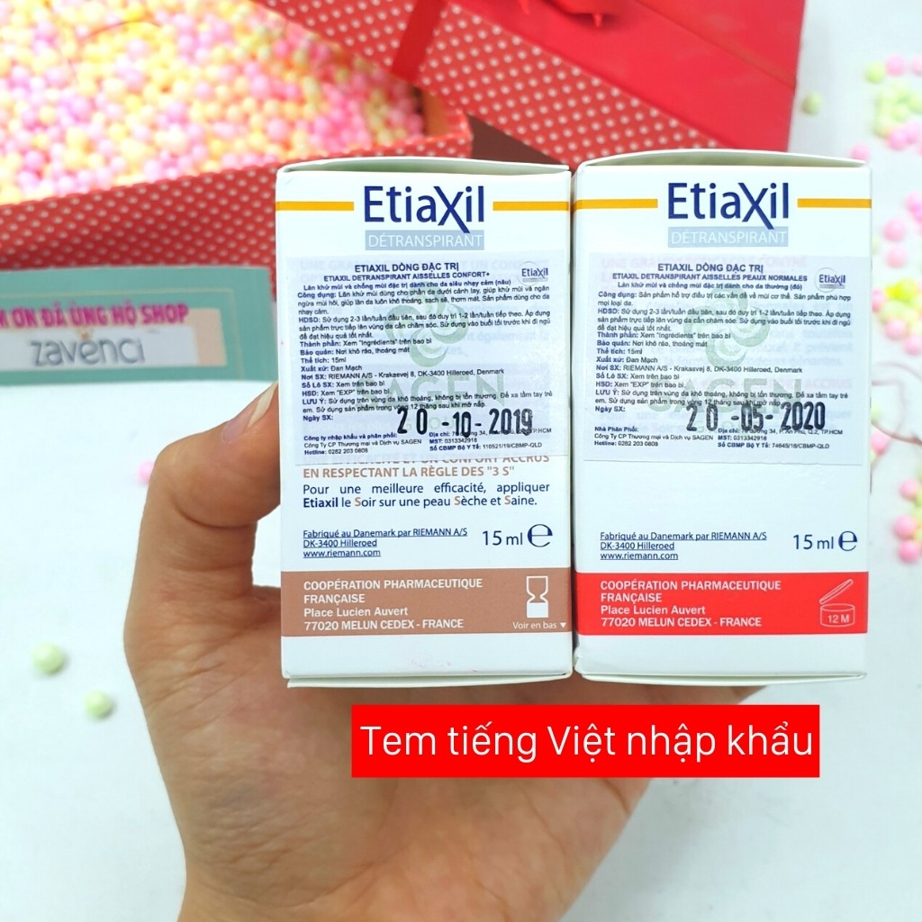 Lăn khử mùi ETIAXIL Da THƯỜNG / NHẠY CẢM / SIÊU NHẠY CẢM Khử Mùi Hôi Vùng Dưới Cánh Tay Lên Đến 72h (15ml)