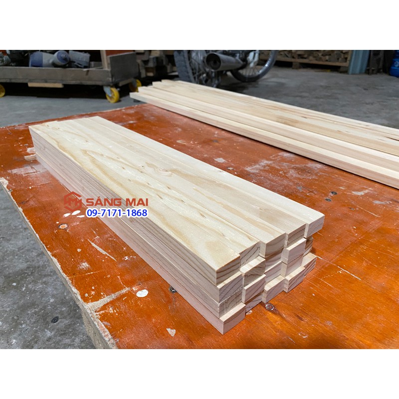 [MS106] Thanh gỗ thông 2,5cm x 1,5cm x dài 50cm + láng mịn 4 mặt