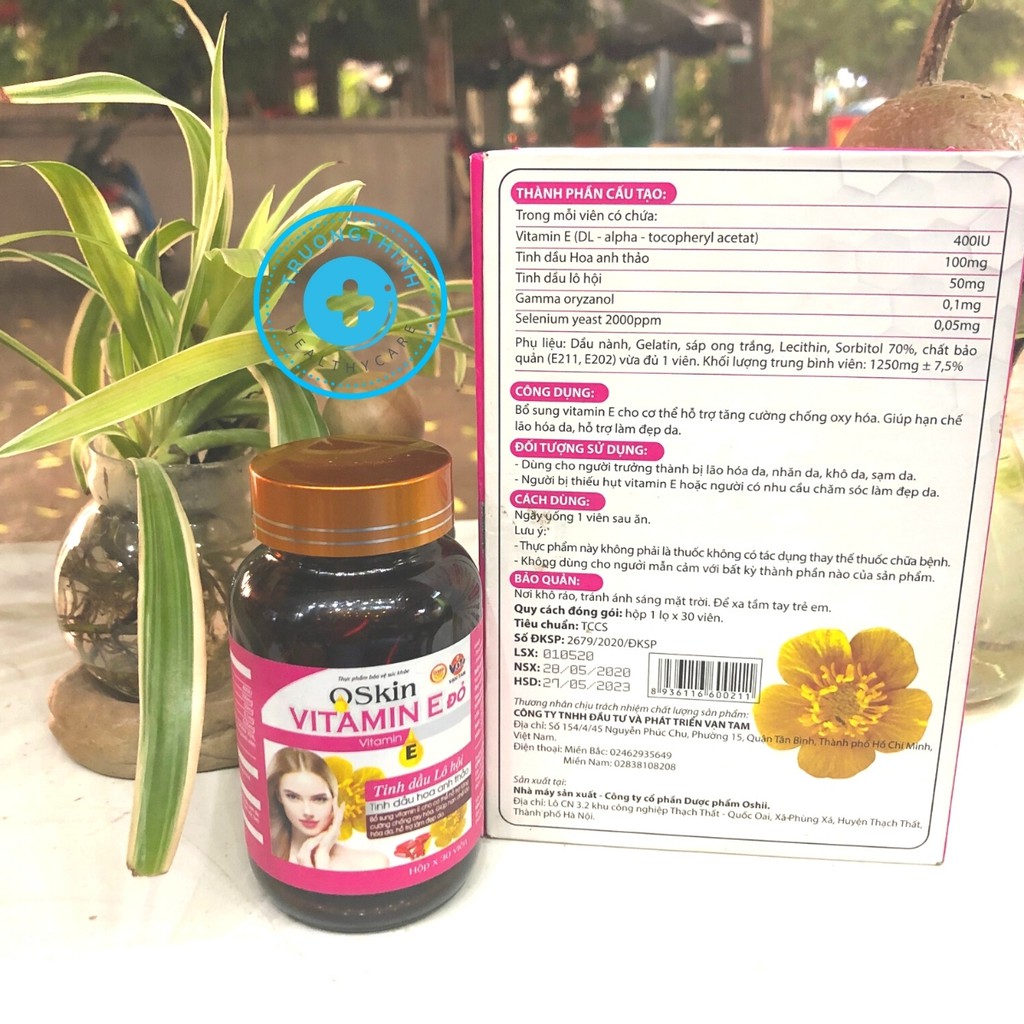 Oskin vitamin E đỏ, làm đẹp da, hạn chế lão hóa