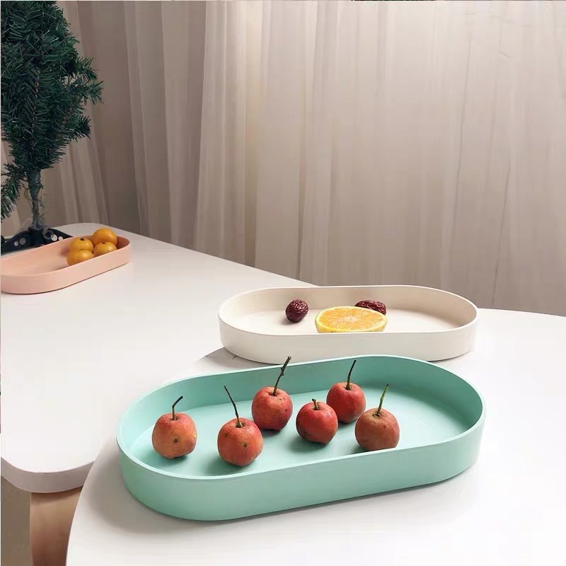 Khay ăn dặm sợi tre hình bầu dục cho bé