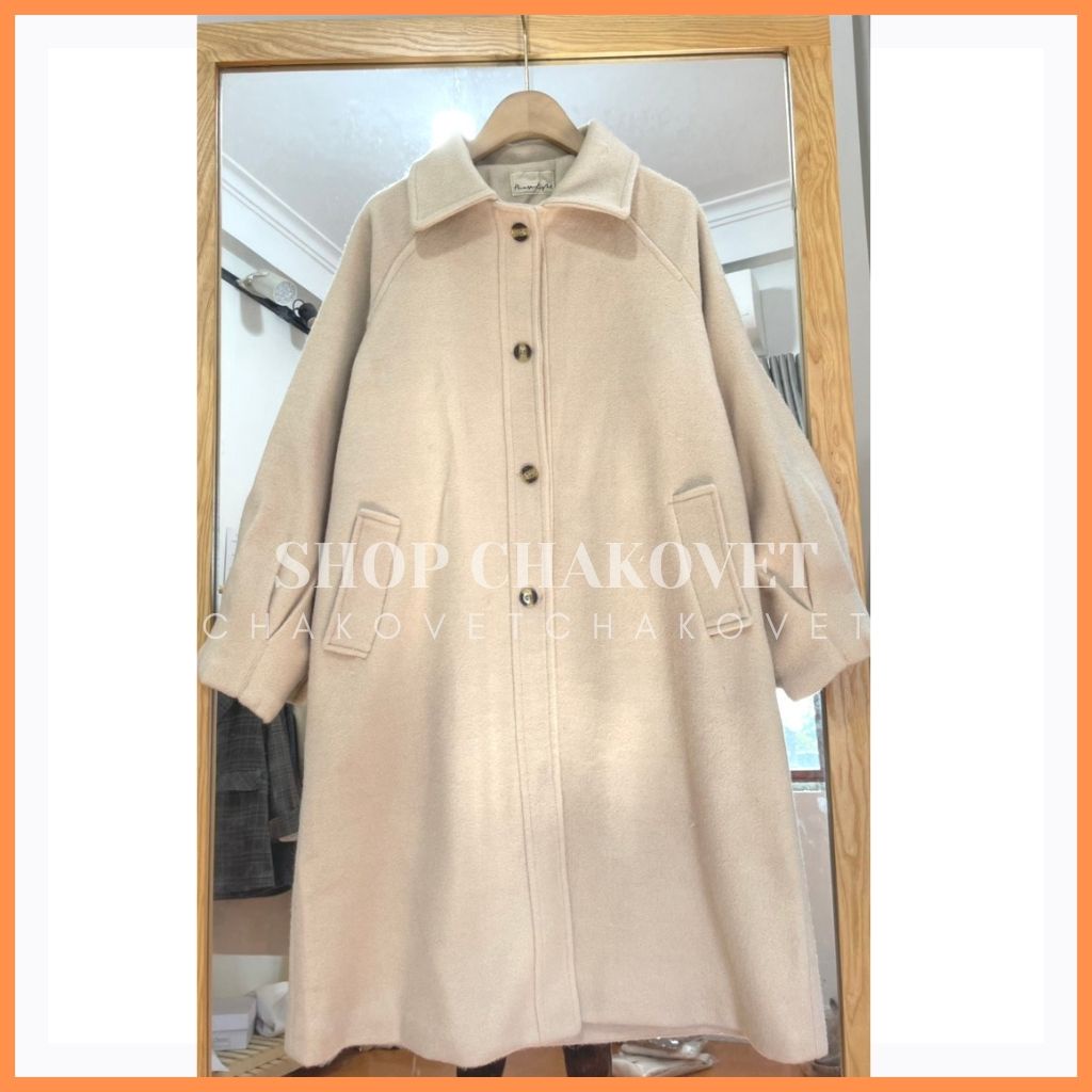 Áo dạ nữ dáng dài cao cấp 2 lớp AD8127, kiểu áo khoác ngoài mùa đông 4 cúc túi chéo tay bo thời trang hàn quốc màu be