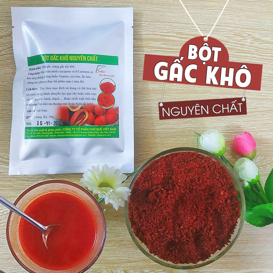 Bột gấc khô (50g) Bột Tạo Màu Thực Phẩm Rau Củ Tự Nhiên Nguyên Chất