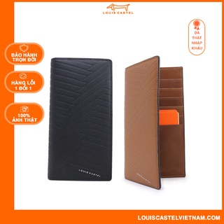 Ví nam alvin da thật cao cấp dài dáng đứng mỏng gọn họa tiết sọc louis castel vngv160,161