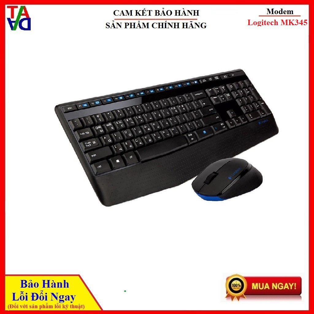 Combo bàn phím + chuột không dây Logitech MK345 - Hàng chính hãng - Bảo hành 12 tháng 1 đổi 1