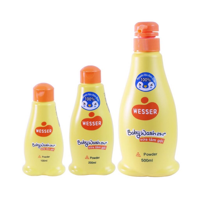 Sữa tắm gội Wesser 2 in 1(100ml-200ml)