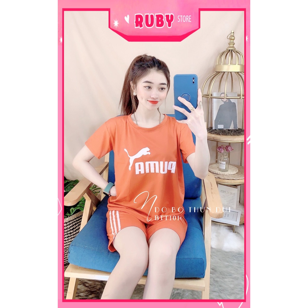 Đồ bộ thun đùi cho nữ mặc nhà chất vải mềm mịn mát ịn hình hoạt hình dễ thương BTT101