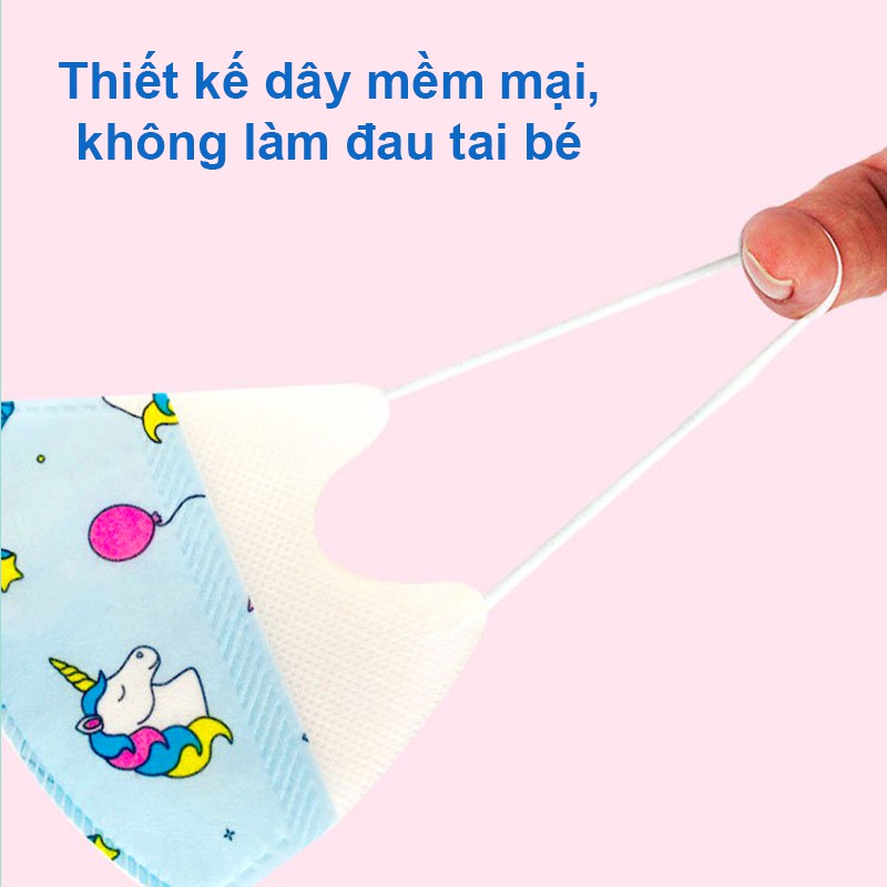 Khẩu trang cho bé, Set 10 khẩu trang bé trai và bé gái nhiều họa tiết 0-12 tuổi bảo vệ đường hô hấp Baby-S – SM017