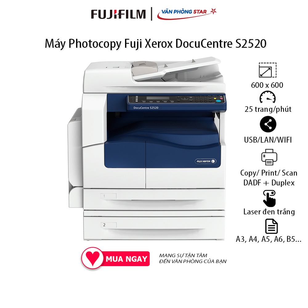 Máy photocopy đa chức năng FujiXerox DC S2520, chính hãng bảo hành toàn quốc