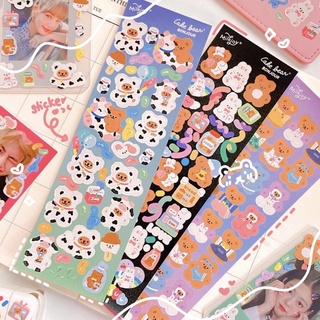 Sticker bò sữa, gấu nâu Milkjoy | Trang trí toploader, sổ tay
