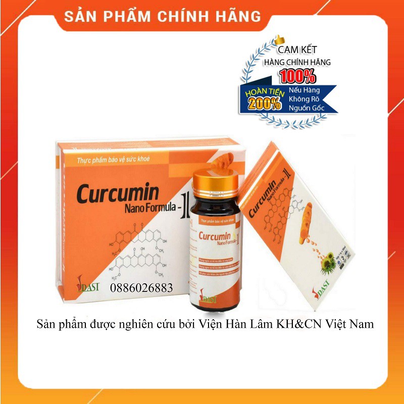 Nghệ nano curcumin formula -1 [SẢN PHẨM NGHIÊN CỨU BỞI VIỆN HÀN LÂM], dạng gel 50ml