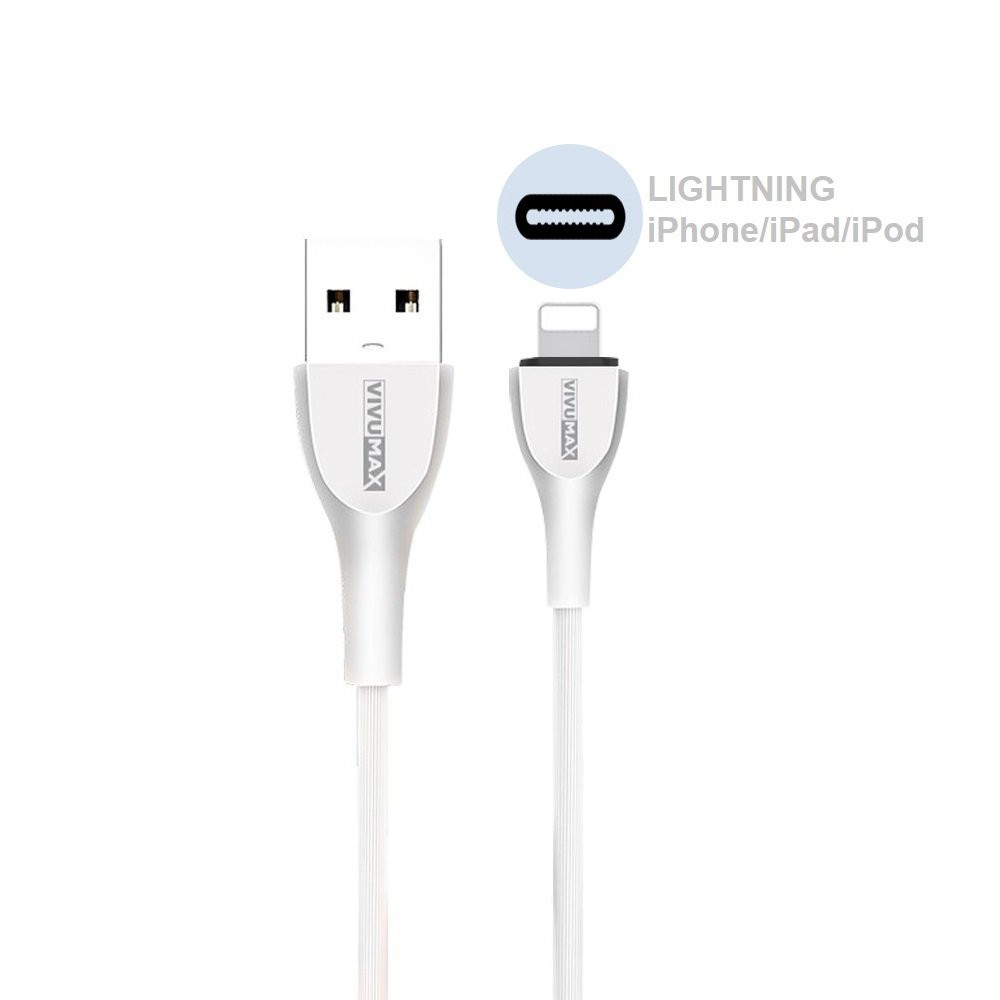 Cáp sạc nhanh và truyền dữ liệu VivuMax L101 đầu sạc lightning (dành cho IPhone) dòng điện 2.4A siêu bền, chất liệu ABS