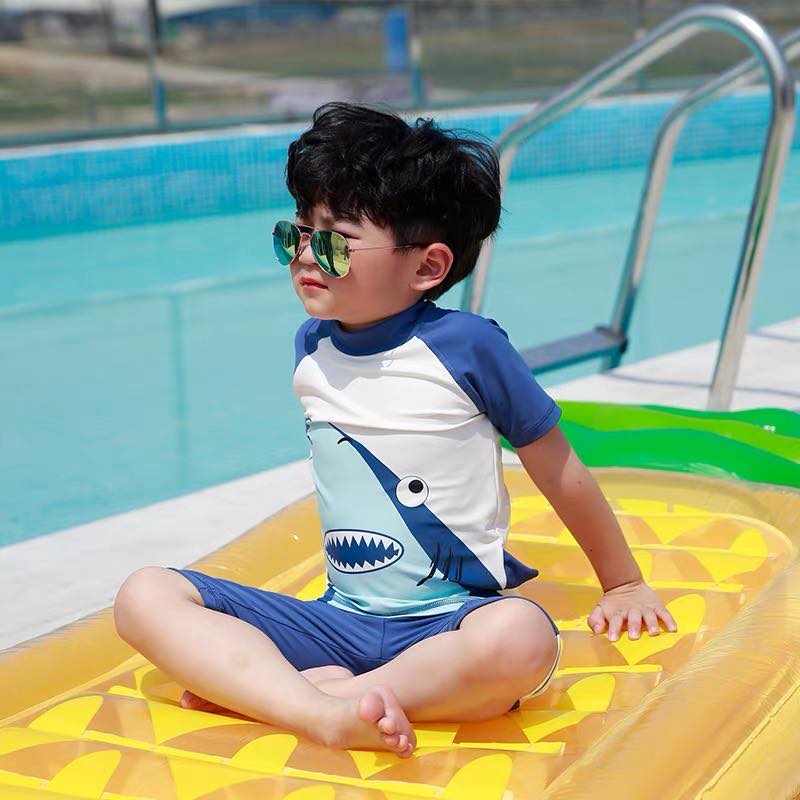 Bộ bơi rời Swim trắng cá mập cá tính Nga Fish B13M5