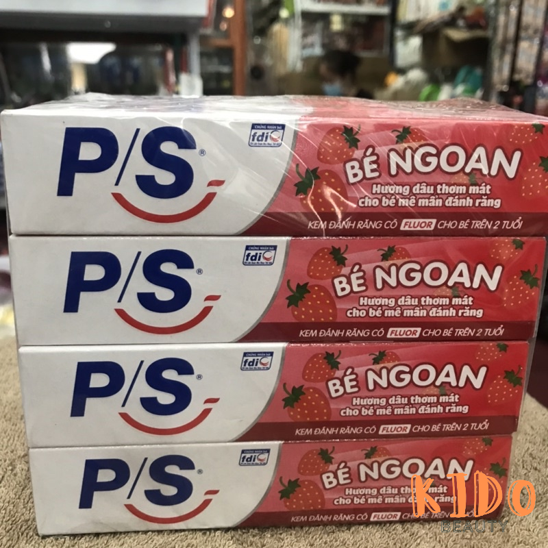 Kem Đánh Răng Cho Bé Trên 2 Tuổi P/S Bé Ngoan Hương Dâu Thơm Mát 35g | KĐR trẻ em PS