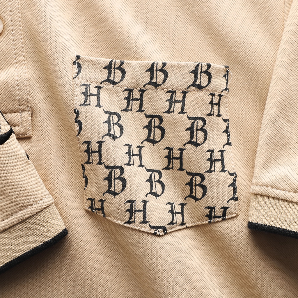 Áo thun nam có cổ Heboz túi in monogram 3M, chất vải cotton có co giãn tốt và thấm hút mồ hôi, sang chảnh - 00000718