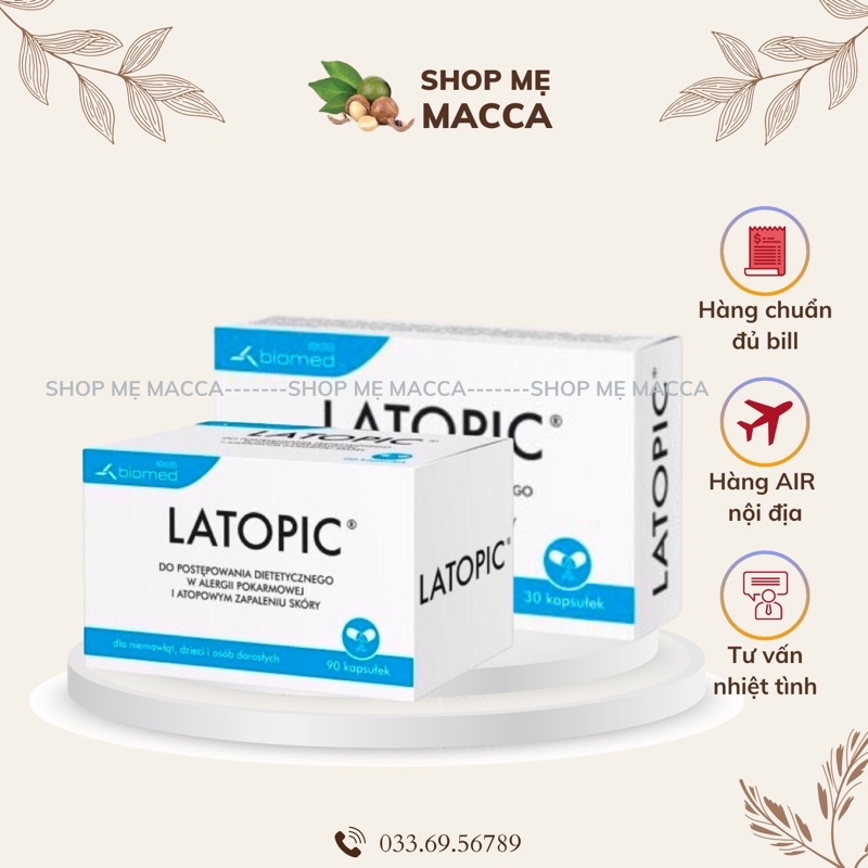 Latopic Probiotics cho bé từ 1 ngày tuổi - Men vi sinh Latopic(Hộp 30v, 90v) Có sẵn