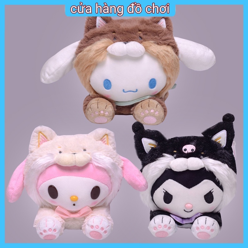 Đồ chơi nhồi bông Kuromi Melody Cinnamoroll dễ thương kích thước 26cm