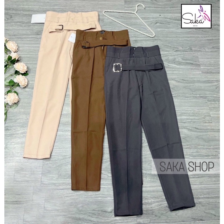 Quần tây nữ công sở có kèm dây nịt khoá sắt vải dày