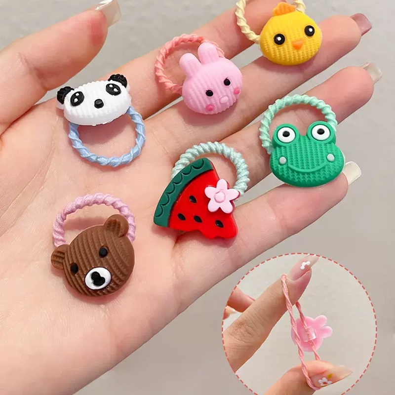 Dây Buộc Tóc Cao Su Co Giãn Tốt Thiết Kế Nhỏ Nhắn Xinh Xắn Dành Cho Bé