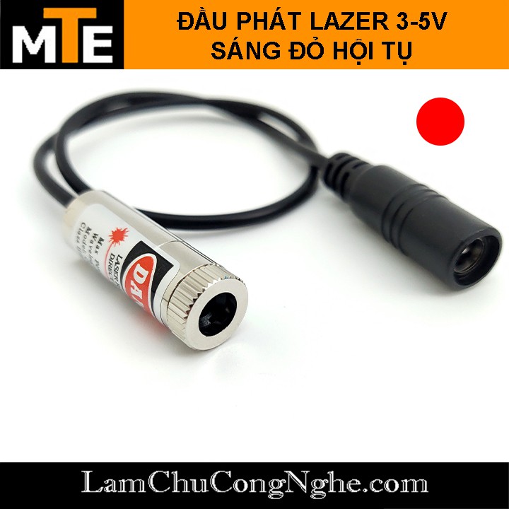 Đầu phát tia laze 3-5V 5mW - Module laser sáng đỏ hội tụ 12mm có điều chỉnh tiêu cự