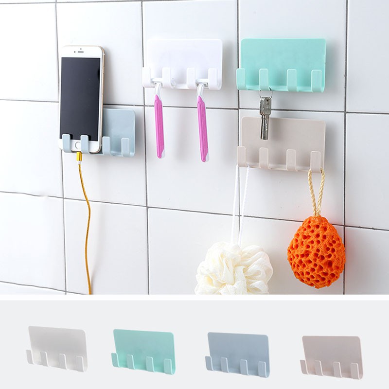 Giá đỡ điện thoại gắn tường chất liệu nhựa PP kích thước 11.9*7*1.3cm | BigBuy360 - bigbuy360.vn