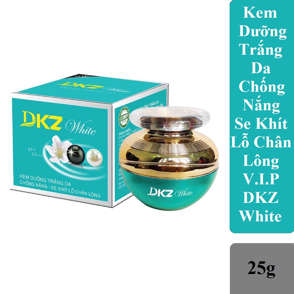 Kem DKZ White V.I.P Dưỡng Trắng Da - Chống Nắng - Se Khít Lỗ Chân Lông 25g - Hàng Chính Hãng
