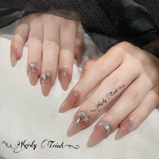 Bộ móng tay giả Toen thạch Nude ,phối đá_Nailbox 061