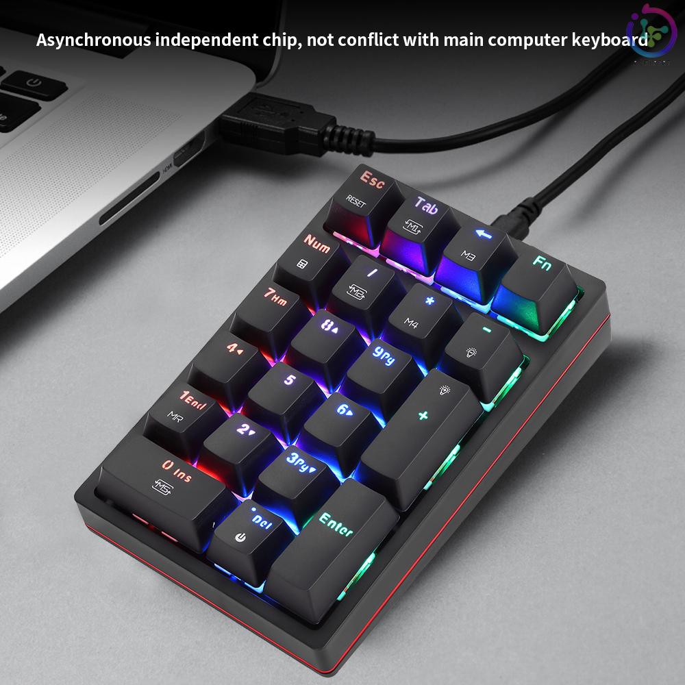 Bàn Phím Cơ Motospeed K24 21 Phím Có Dây Với 13 Rgb