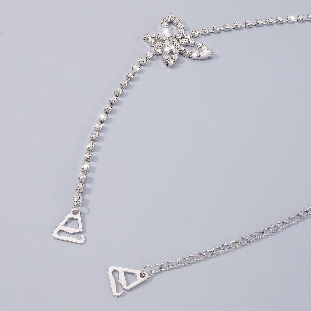 Bộ 3 Dây Đeo Vai / Chân Váy Đính Đá Zircon Chống Trượt Thời Trang Sang Trọng Cho Nữ|Chuỗi Áo Ngực
