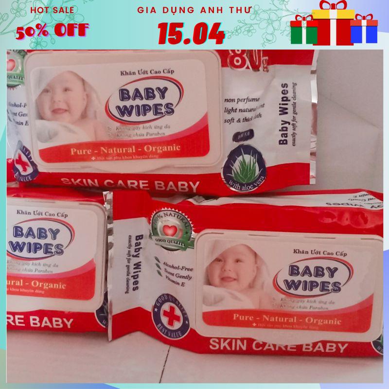 Khăn giấy ướt Baby wipes 80gr kích thước: 20 x 15cm