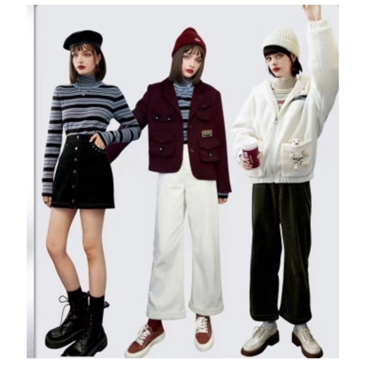 SUXI Áo Dệt Kim Cổ Lọ Dáng Ôm Họa Tiết Kẻ Sọc Phối Màu Thời Trang Mùa Đông Xinh Xắn Cho Nữ