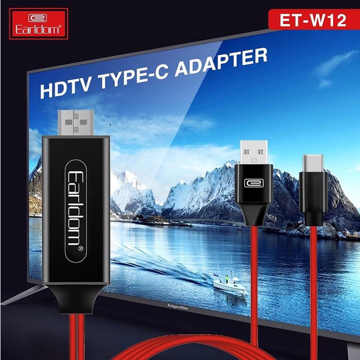 [Mã ELHACE giảm 4% đơn 300K] Cáp HDMI Type C Earldom W12 Hỗ Trợ Độ Phân Giải 4K Siêu Sắc Nét
