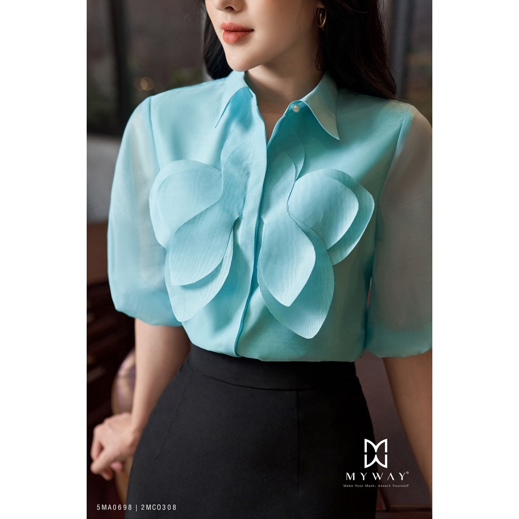 Áo Sơ Mi Nữ MY WAY Kết Nơ Cao Cấp 5MA0698