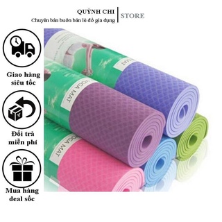 Thảm tập Yoga chống trơn trượt 2 lớp không thấm mồ hôi TPE 6mm