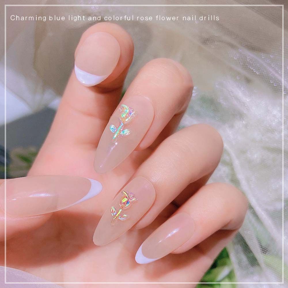 [Hàng mới về] Hộp phụ kiện đính móng trang trí nghệ thuật hình hoa hồng 3d bằng nhựa resin diy