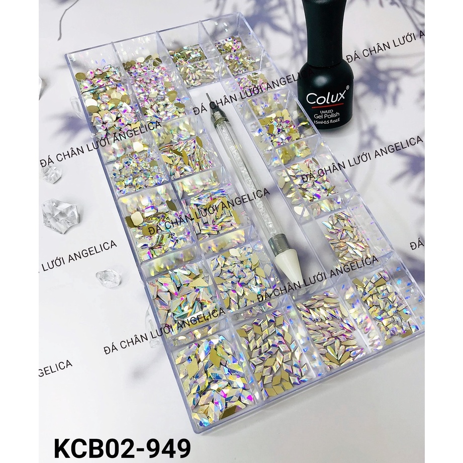 Khay Đá Nail Chân Bằng Chân Lưới Kèm Phụ Kiện Làm Móng ANGELICA KCB