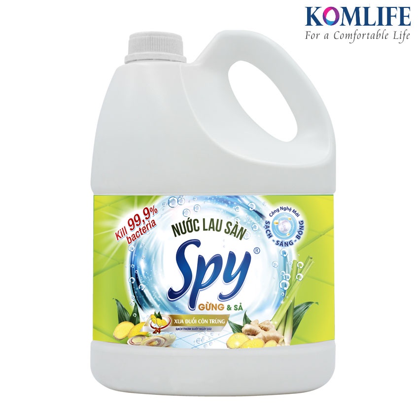 Nước lau sàn Spy 3,6L 💥 𝗚𝗜𝗔́ 𝗦𝗔̣̂𝗣 𝗦𝗔̀𝗡 💥 Nước lau sàn Komlife ít bọt, an toàn sức khỏe CCHome KL002