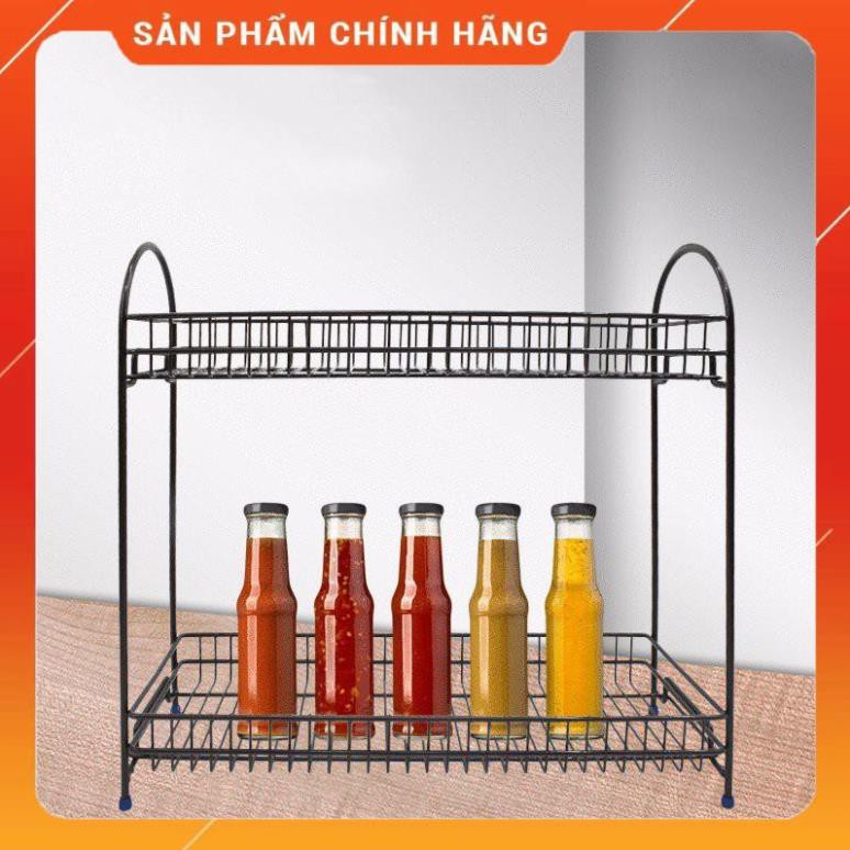 CHÍNH HÃNG -  Kệ inox 2 tầng bọc nhựa để đồ đa năng 2078,kệ 2 tầng để gia vị nhà bếp,để đồ phòng tắm