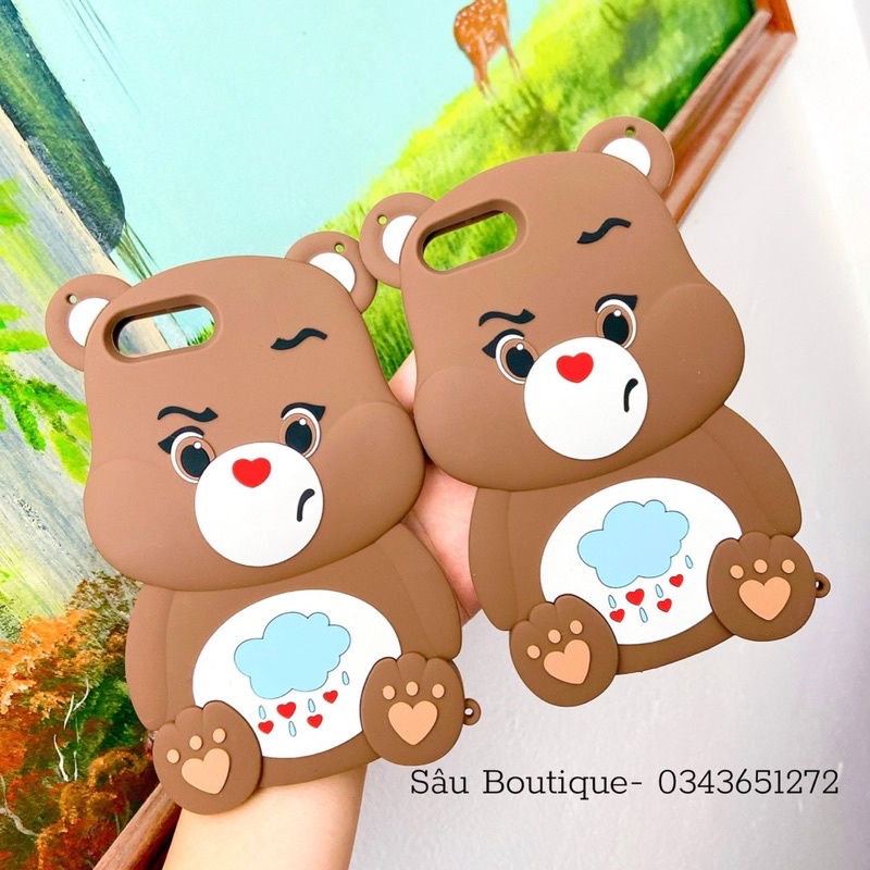 Ốp lưng iphone silicon hình gấu, khủng long và thỏ tím đúc su mềm ip 6/6s/6pl/6spl/7/7pl/8/8pl
