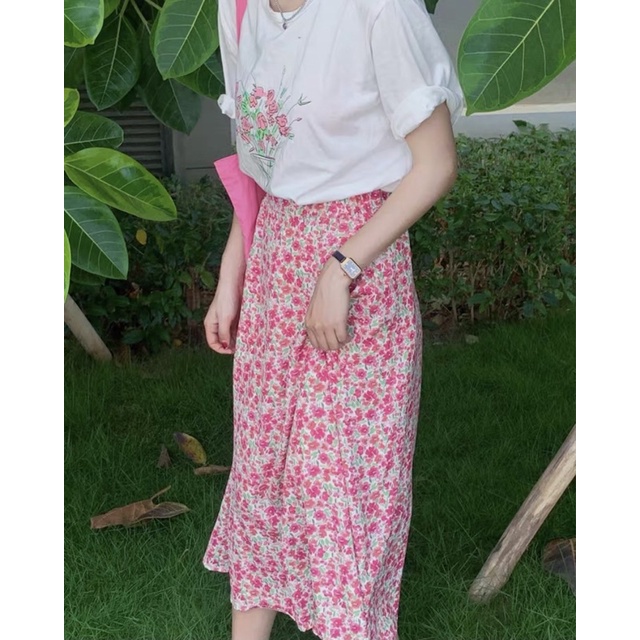 Chân váy hoa nhí vintage dáng suông A Ulzzang style🌸 Cv6655 Hàng Quảng Châu