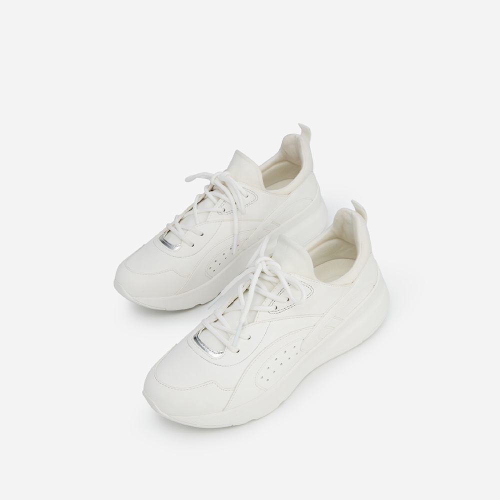 Vascara Giày Sneaker Viền Chỉ Nổi Phối Metallic - SNK 0045 - Màu Trắng