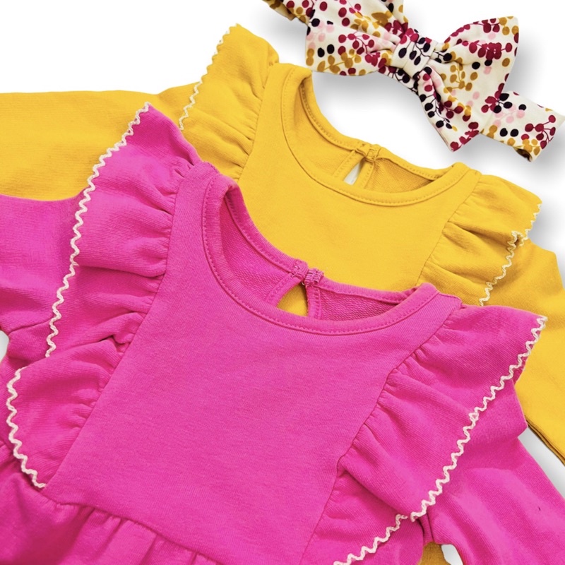 Body dài tay mùa đông cho bé gái, bộ liền thân cánh tiên cho bé 3 tháng/ 6 tháng/ 9 tháng/ 12 tháng/ 18 tháng/ 24 tháng