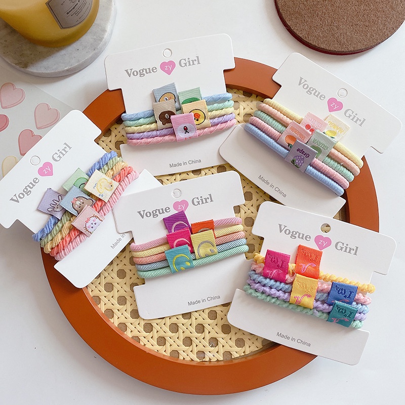 Set 5 dây buộc tóc nhiều màu bắt mắt xinh xắn dành cho nữ