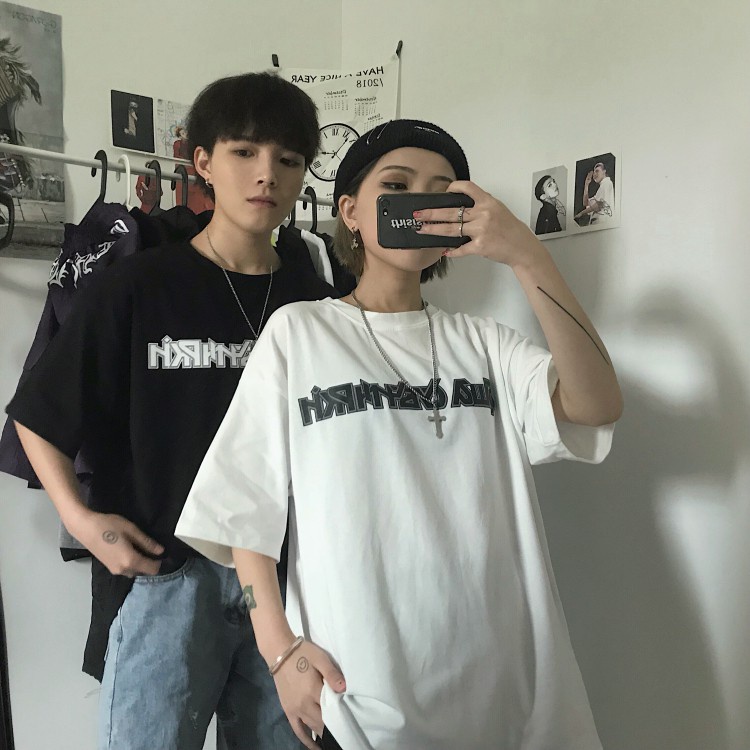 Áo thun tay lỡ 7WA chữ kiểu BIGOMALL - Áo phông nam nữ unisex Freesize Form Rộng 65kg