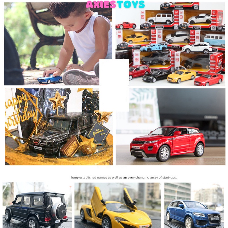 Xe Mô Hình Ô Tô Hợp Kim Đồ Chơi Cho Bé Tỉ Lệ 1:36, Xe Dây Cót Mở Cửa, Mercedes, Lamborghini, Audi