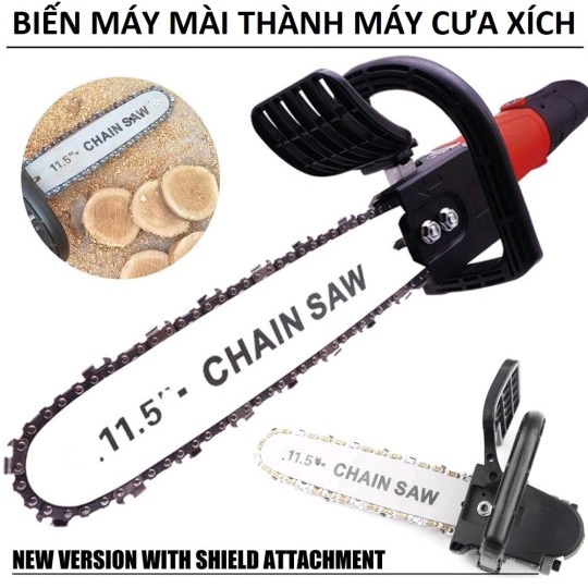 Bộ Lam Xích Gắn Máy Mài Máy Cắt Cầm Tay CHAINSAW, Lưỡi Cưa Cây, Lưỡi Cắt Gỗ, Làm Mộc Tra Dầu Tự Động - BH 6 Tháng