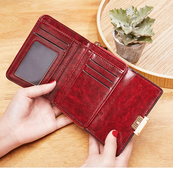 Ví Da Sáp Dầu Phong Cách Vintage Cho Nữ