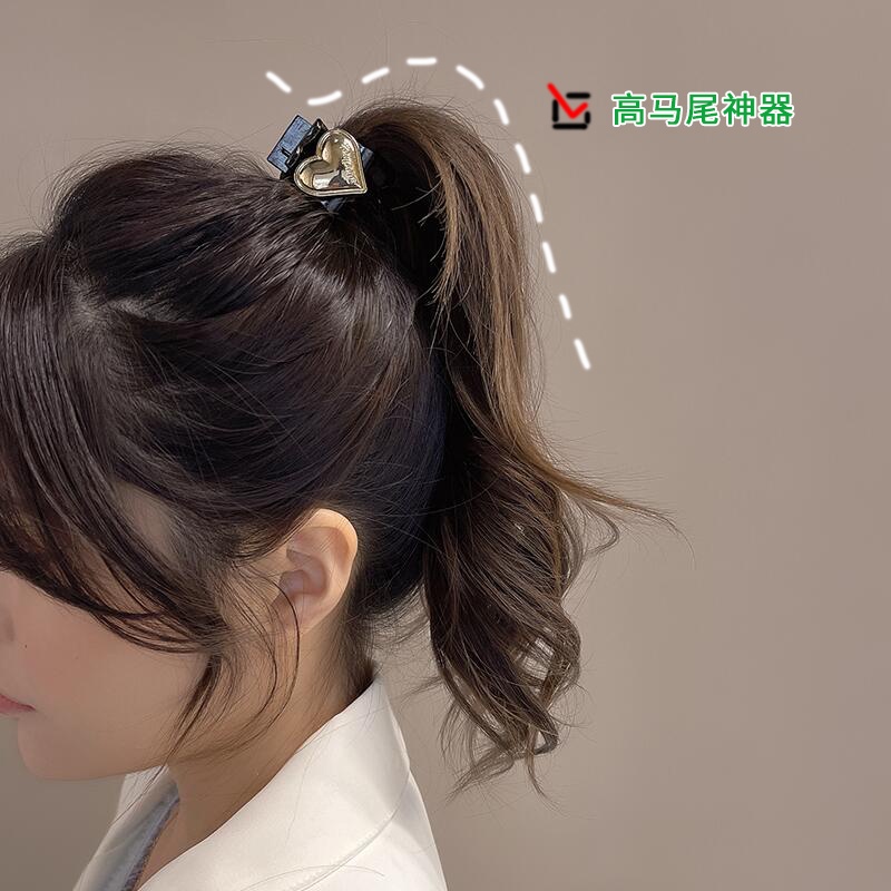 Kẹp Tóc Đuôi Cá Đính Đá Kim Loại Hình Trái Tim Cho Nữ