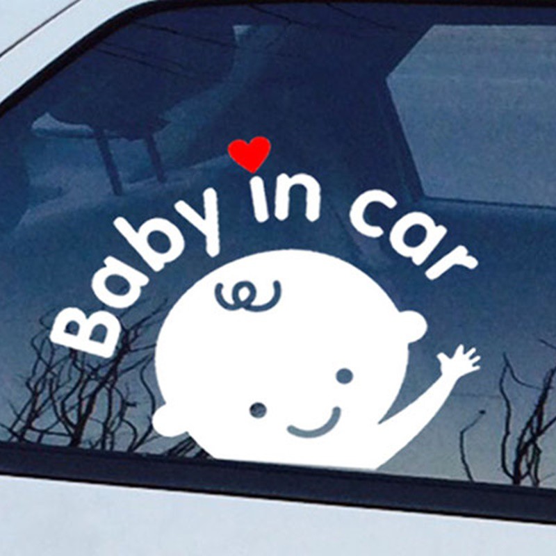 Tem dán ô tô Baby in Car trang trí xe, cảnh báo xe ô tô