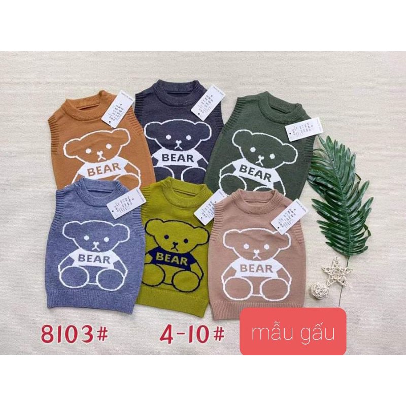 Áo gile len mịn mẫu Gấu Bear cho bé trai